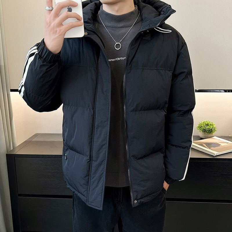 Herren Steppjacke Warm Verstellbare Kapuze Modern