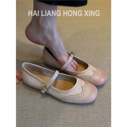 Damen Ballerinas Bequem Riemenverschluss Comfort Schuhe - BerlinGlamour