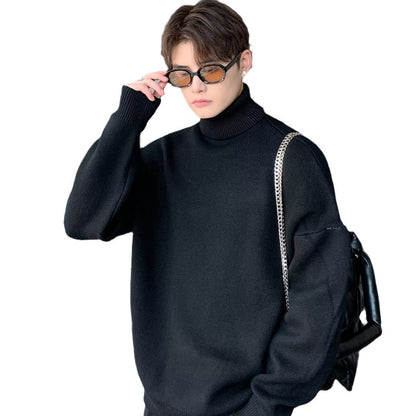 Herren Pullover Hochkragen Baumwolle Modern