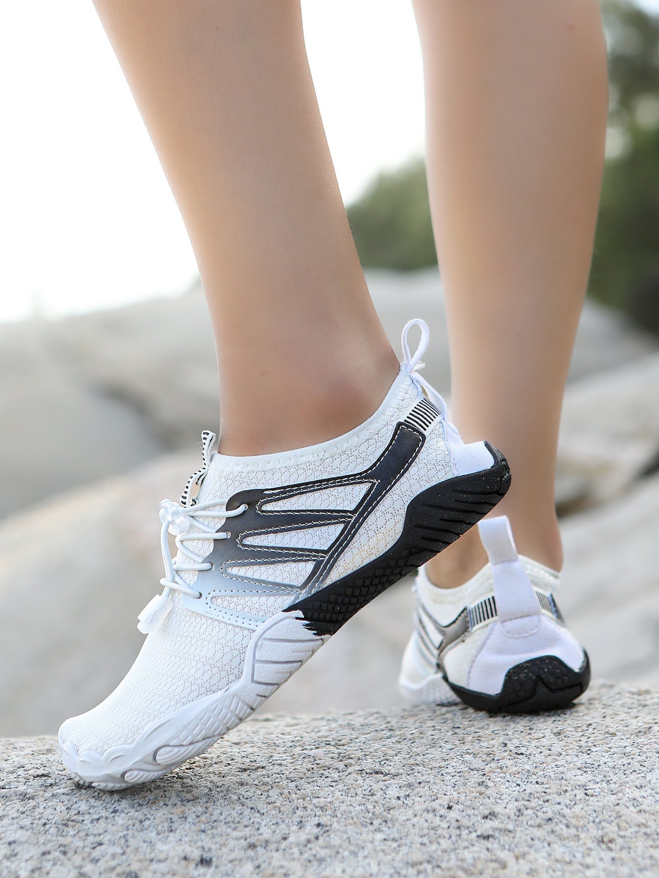 Damen Wasserschuhe Elastisch Rutschfest Sportlich