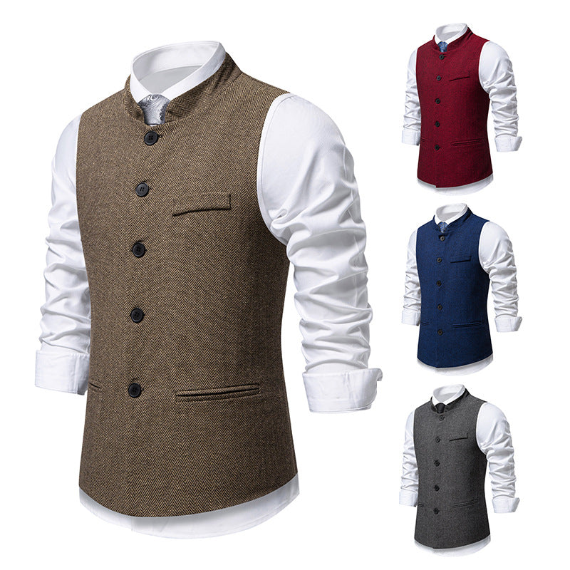 Herren Weste Elegant Strukturiert Modern