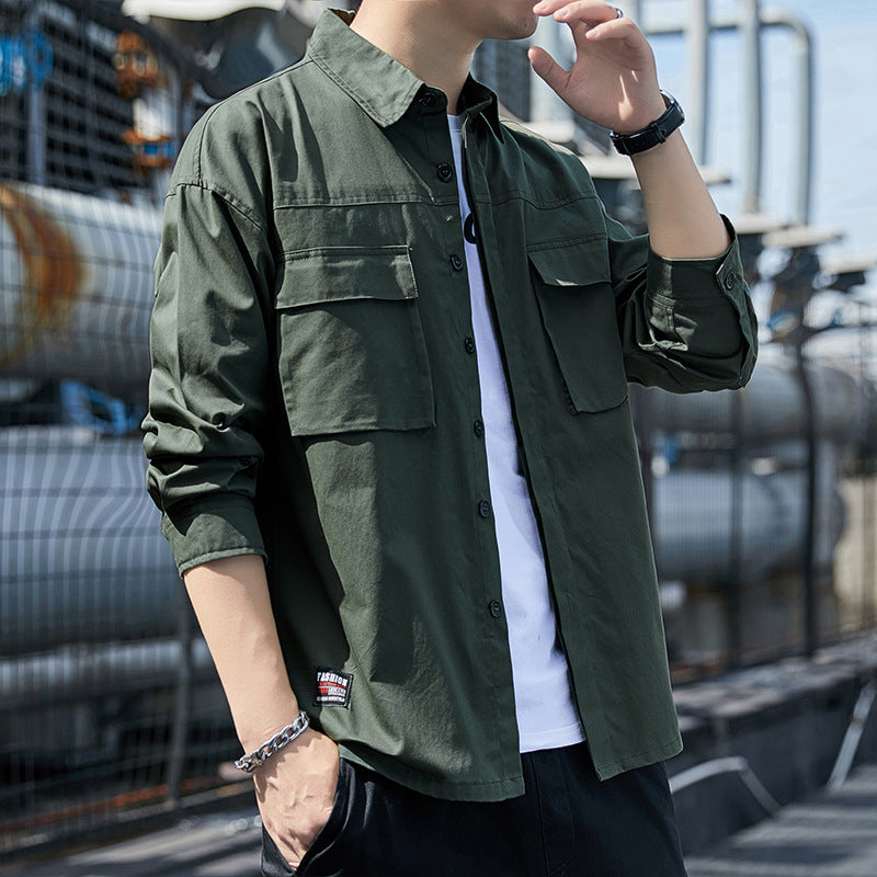 Herren Hemdjacke Modern mit Taschen Praktisch