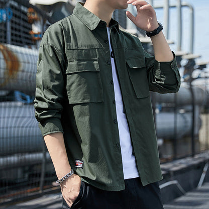 Herren Hemdjacke Modern mit Taschen Praktisch