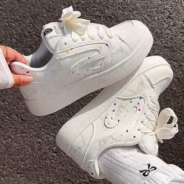 Damen Sneaker Sportlich Weiß - BerlinGlamour