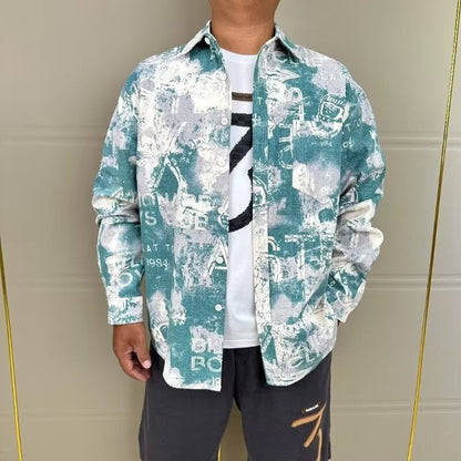 Herren Hemdjacke Modern mit trendigen Druckmustern