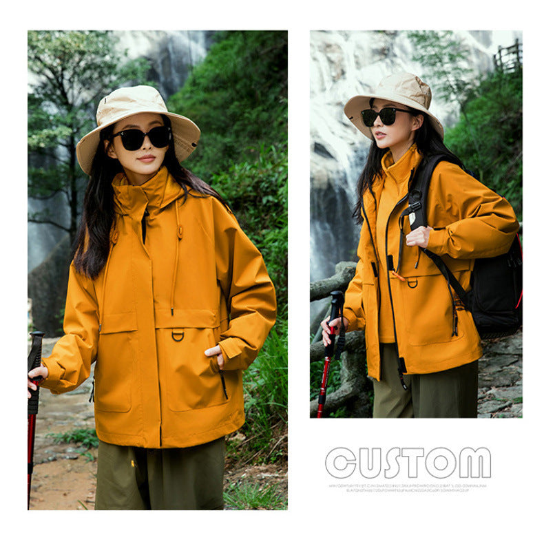 Herren Outdoorjacke Wasserdicht Verstellbare Kapuze Funktionell - BerlinGlamour