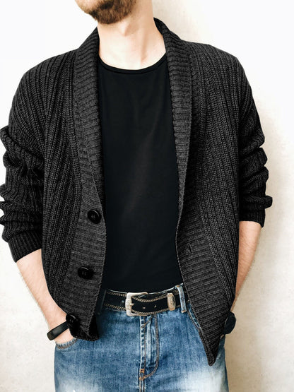 Herren Strickjacke Wellenmuster Modern Berlin Style