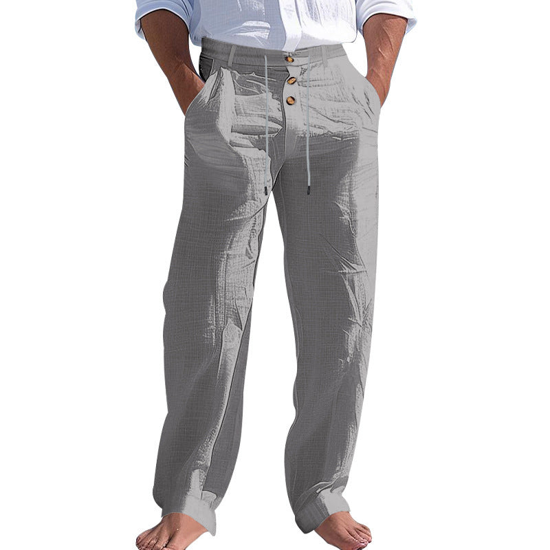 Herren Strandhose Bequem Elastisch Mit Knopfverschluss