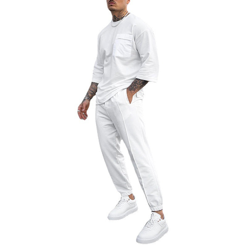 Herren Sport-Set Bequem Oversized T-Shirt Jogginghose