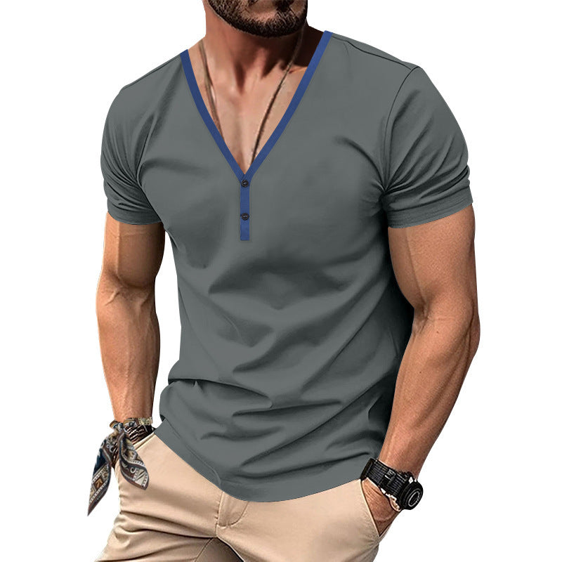 Herren Kurzarm-Shirt Modern mit Knöpfen und Stylish-Look