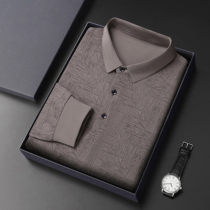 Herren Polohemd Modern mit Strukturdesign und Knöpfe Elegant