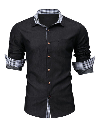 Herren Hemd Denim Kariert Modern Berlin Style