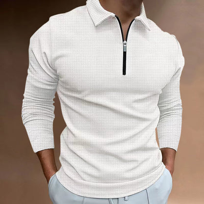 Herren Sportshirt Langarm Reißverschluss Modern