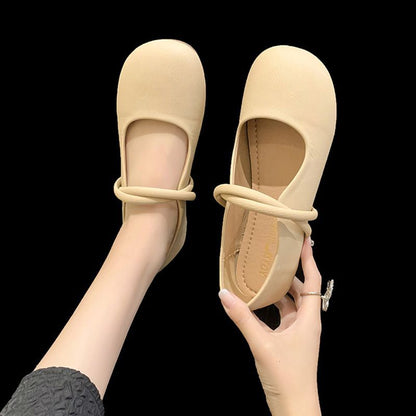 Ballerinas Damen Bequem Riemchen Schuhe Modisch