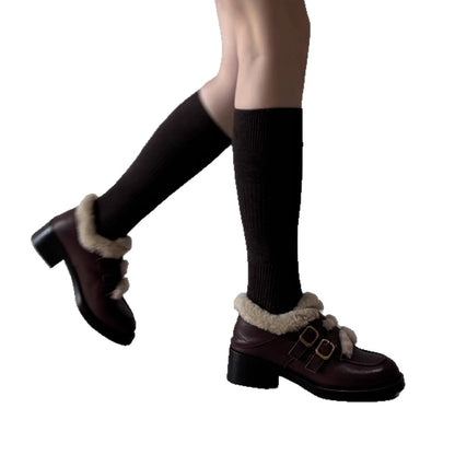 Damen Clogs Gefüttert Weich Kunstfell Kragen
