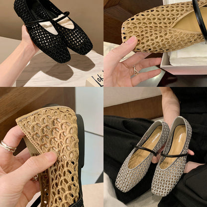 Damen Ballerinas Bequem Flexibel Strukturiert