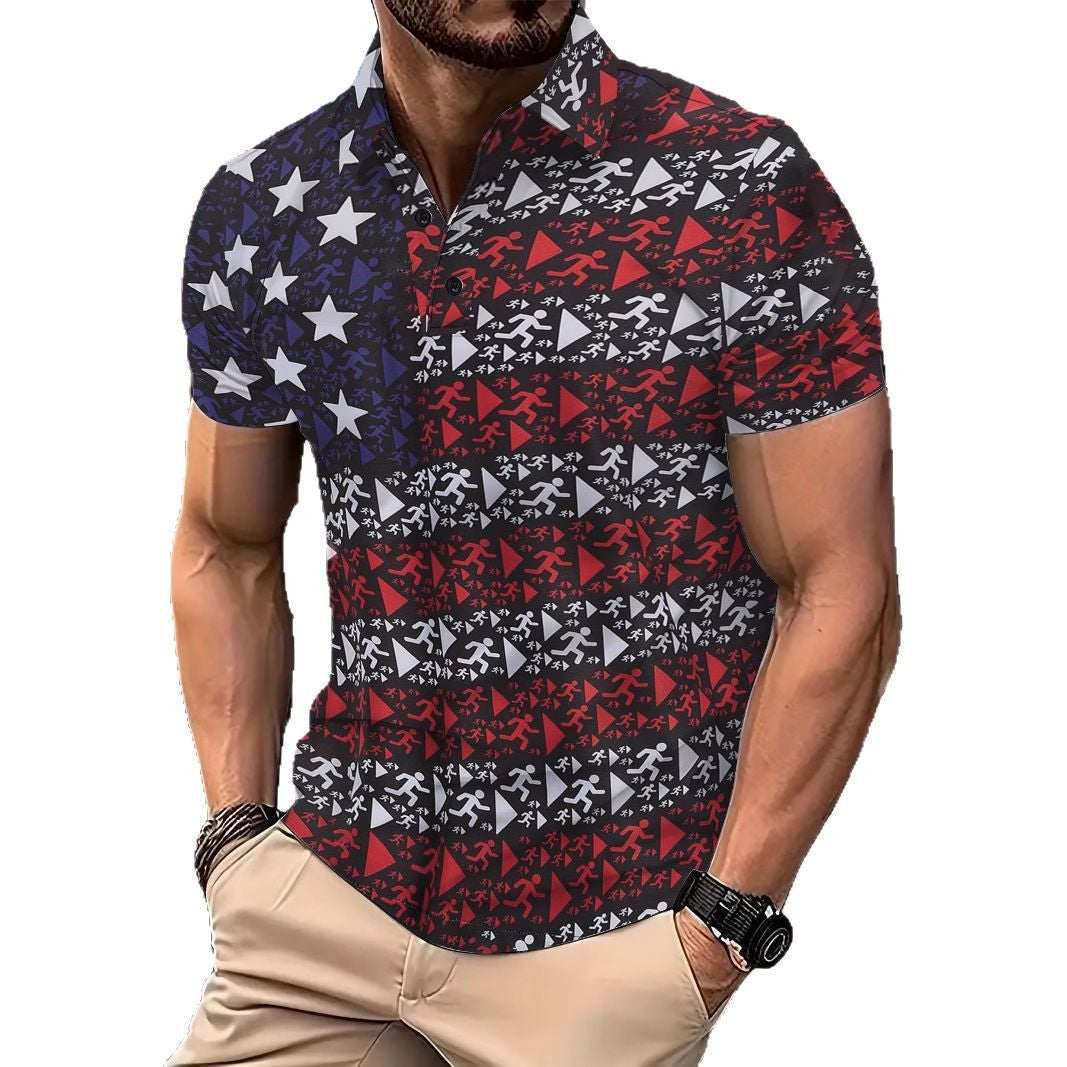 Herren Polo Shirt Kurzarm mit Trend Grafik Berlin Style