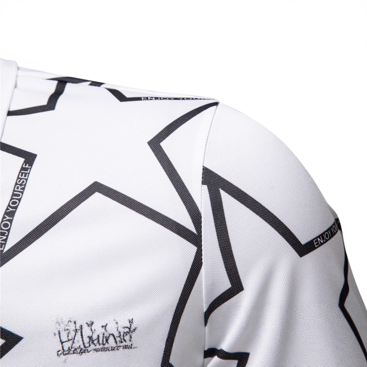 Herren Poloshirt Sternen-Design atmungsaktiv Modern