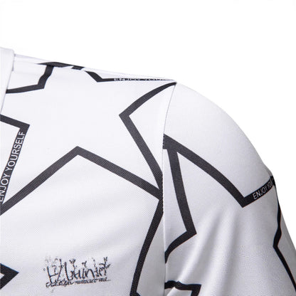 Herren Poloshirt Sternen-Design atmungsaktiv Modern