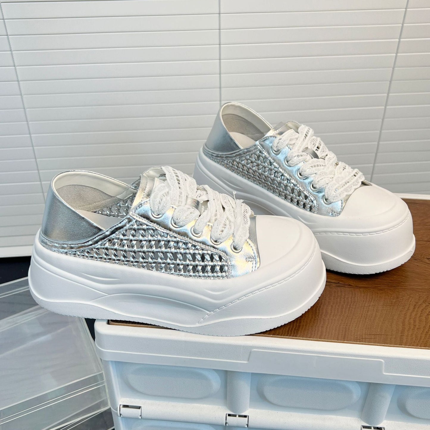 Damen Sneaker Sportlich Leicht Mesh-Design Komfortschuhe