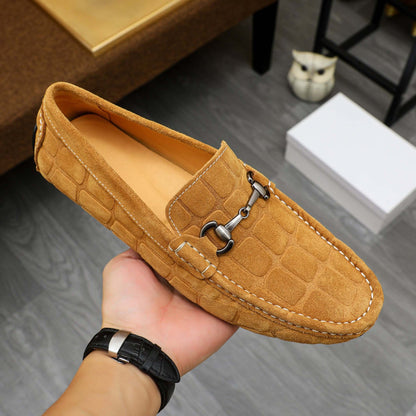 Damen Mokassin Wildleder Schuhe mit Ketten Detail Modern