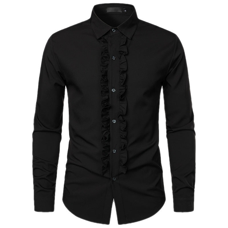Elegantes Herrenhemd mit Rüschen Modern