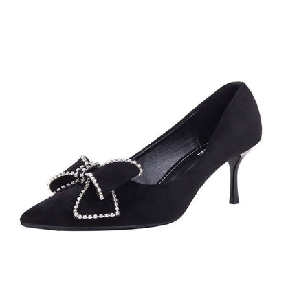 Elegante Damen Pumps mit Schleifen Dekoration High Heel