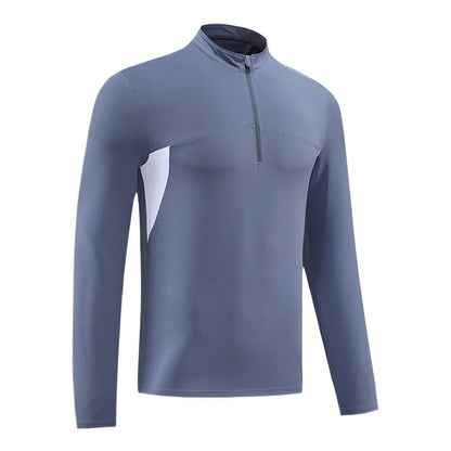 Herren Thermoshirt Funktionsshirt Stehkragen Reißverschluss Sportlich