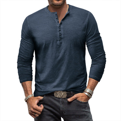 Herren Langarmshirt Moderner Kragen Trendy Style