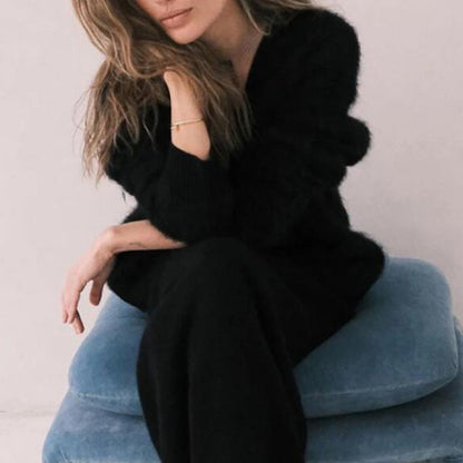 Damen Cardigan Kuschelig V-Ausschnitt Weich Warm