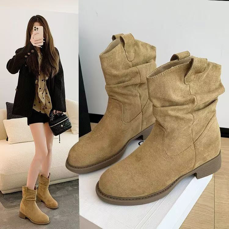 Damen Stiefeletten Bequem Blockabsatz Lässig - BerlinGlamour
