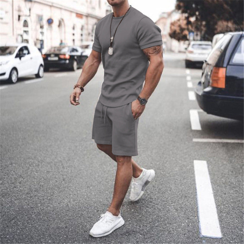 Herren Kurzarm Set Sportlich Elastisch Mit Taschen