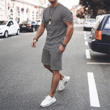 Herren Kurzarm Set Sportlich Elastisch Mit Taschen