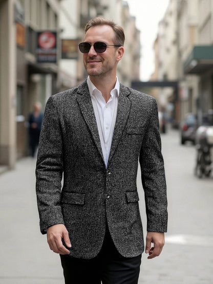 Herren Blazer Elegant Strukturiert Freizeitjacke Modern