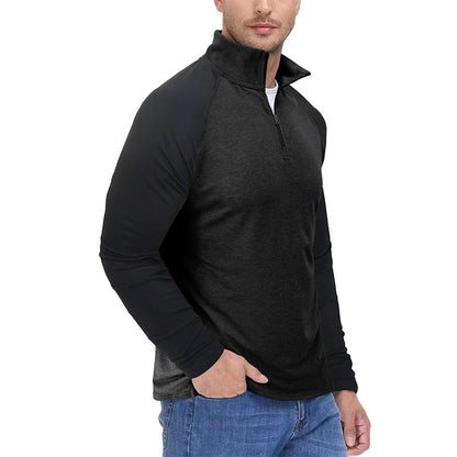 Herren Sportpullover Langarm mit Reißverschluss Ergonomisch
