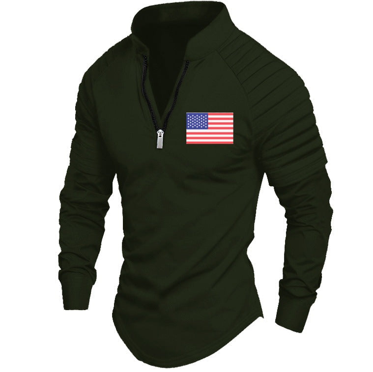 Herren Sportoberteil Reißverschluss Schulterdesign Modern