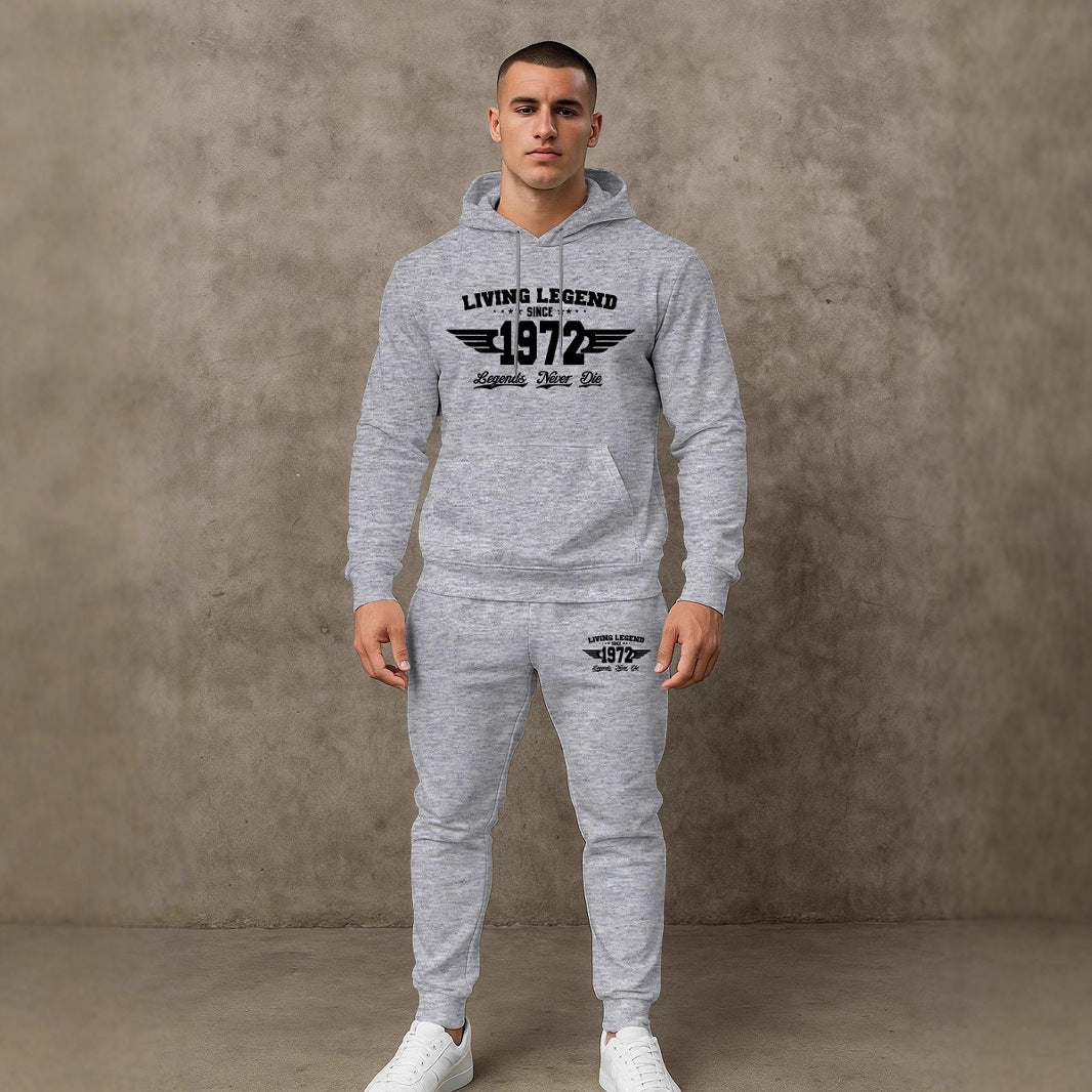 Herren Joggingset Hoodie und Hose Mit Trend Druck Berlin