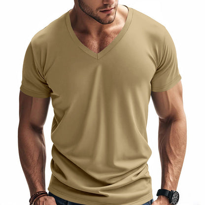 Herren T-Shirt V-Ausschnitt atmungsaktiv Sportlich - BerlinGlamour