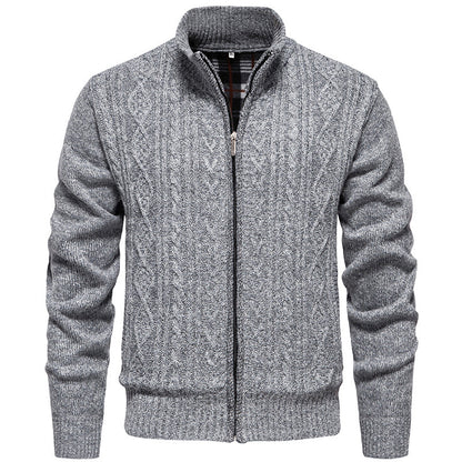 Herren Strickjacke Warm Highneck Reißverschluss