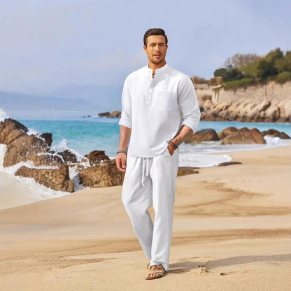 Herren Sommeranzug Lässig Elegant mit Elastischem Bund - BerlinGlamour