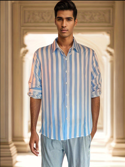 Herren Businesshemd Streifen Elegant Slimfit
