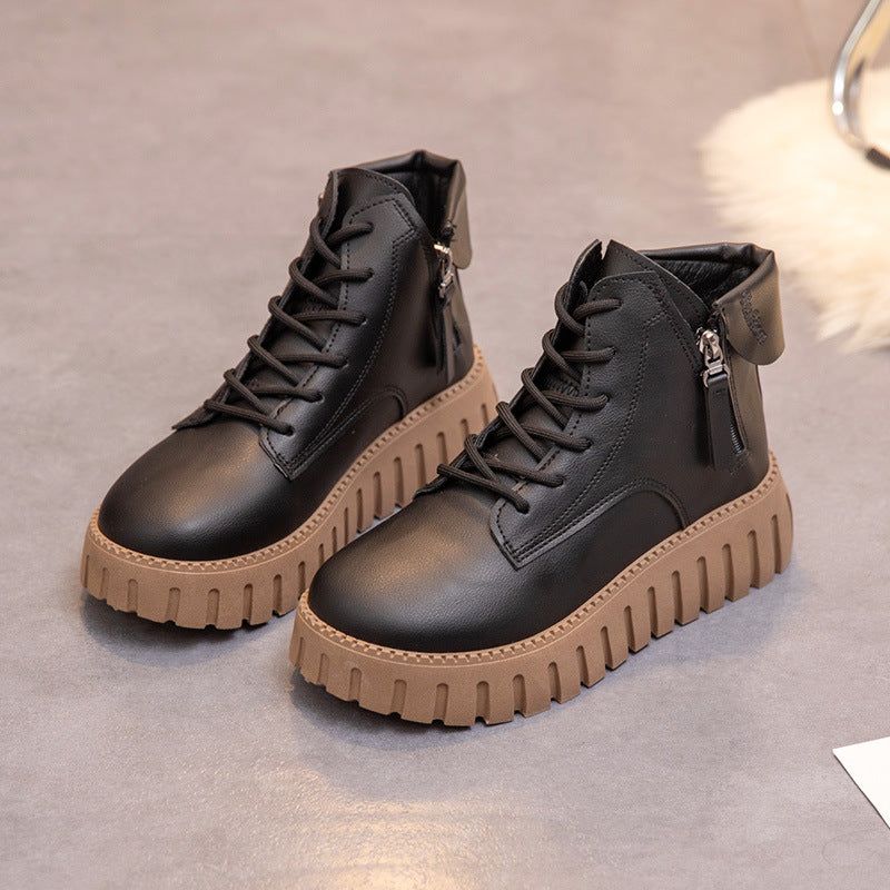 Damen Stiefeletten High-Top Reißverschluss Rutschfest