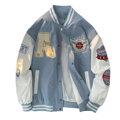 Herren Collegejacke Sportlich Atmungsaktiv Mit Stickerei