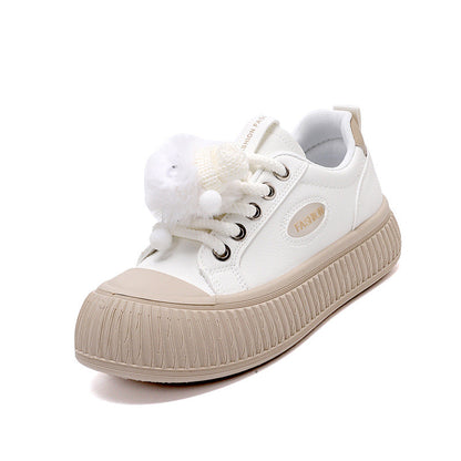 Damen Sneaker Rutschfest Dekorativ Pompons Sportlich
