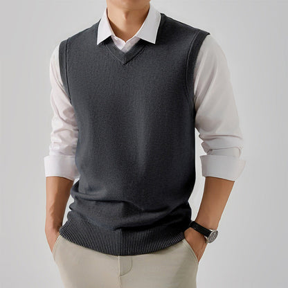 Herren Pulloverweste Elegant V-Ausschnitt Modern
