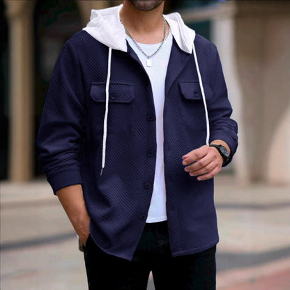 Herren Outdoor-Jacke lässig mit Kapuze und Muster