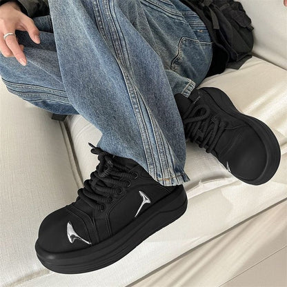 Damen Sneaker Hochmodisch mit dicker Sohle und Dekoration