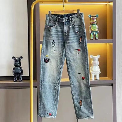 Damen Jeans Lässig Mit Stickdesign Trendy - BerlinGlamour