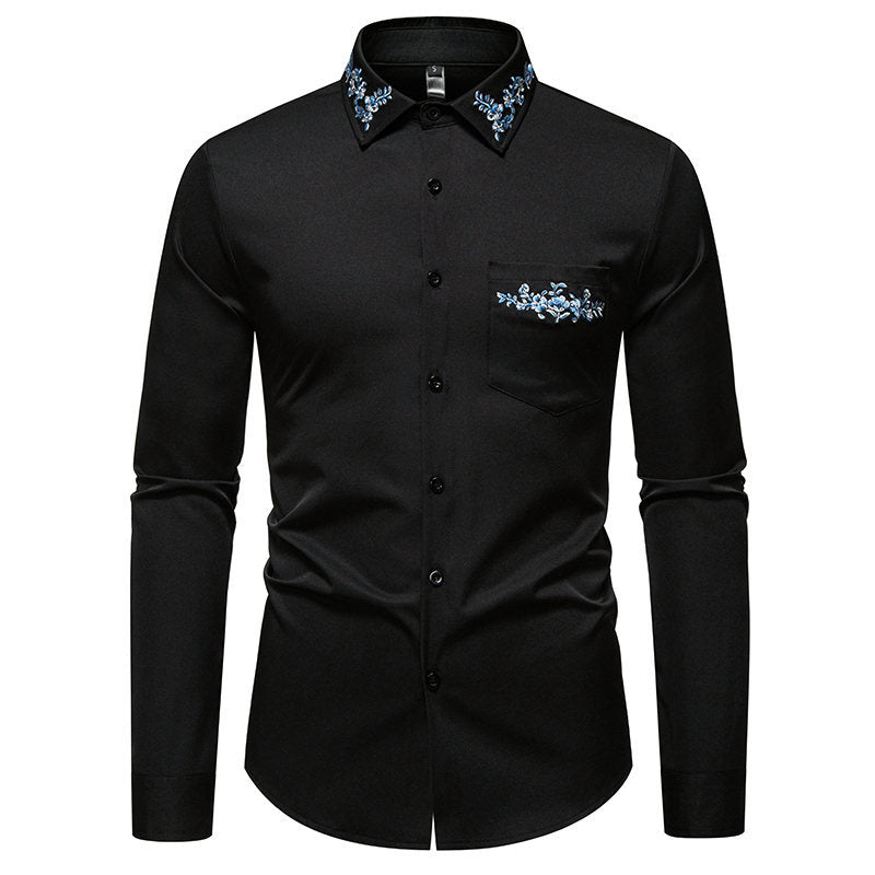 Herren Langarmhemd Modern Blumenmuster Elegantes Design