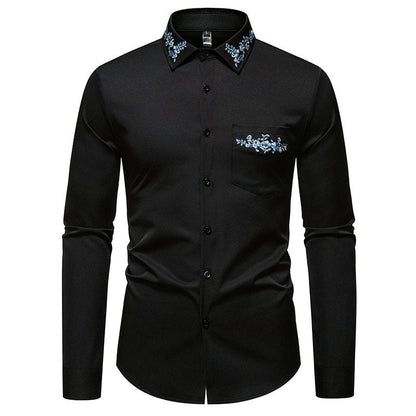 Herren Langarmhemd Modern Blumenmuster Elegantes Design